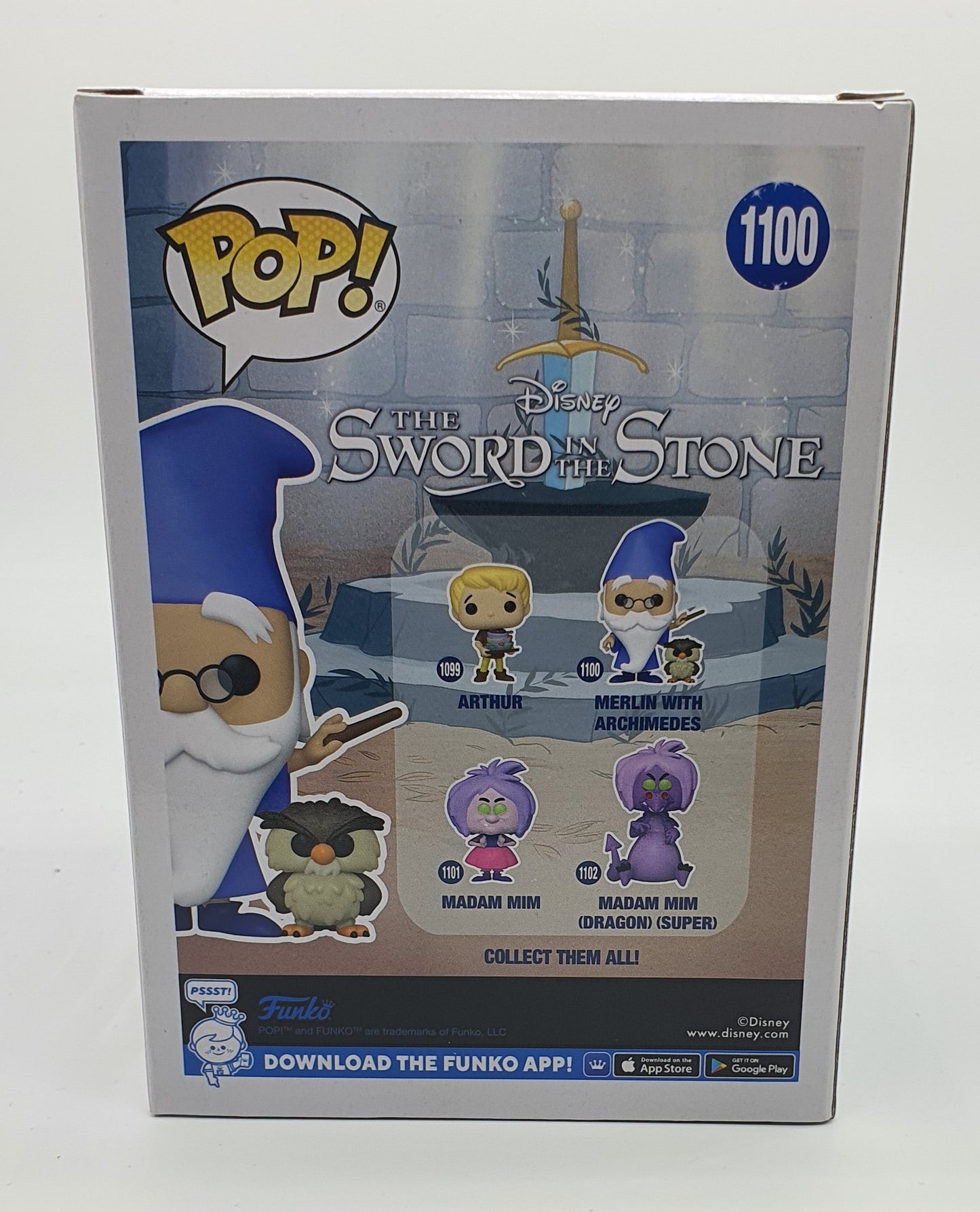 1100 - DISNEY - SWORD IN THE STONE - MERLIN WITH ARCHIMEDES
